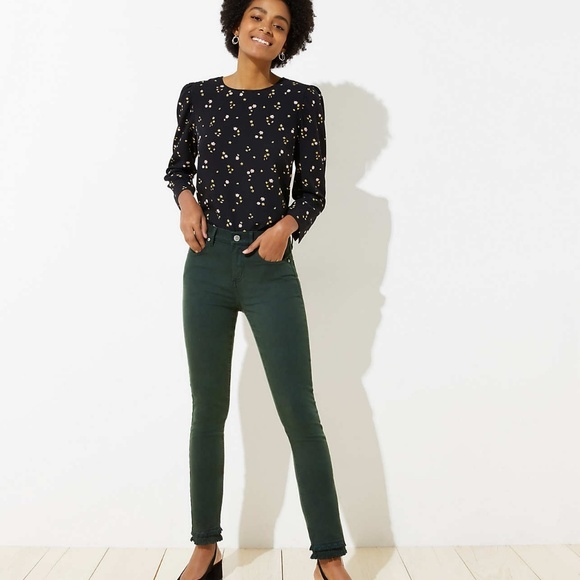 NWT LOFT Modern Double Frayed Skinny Crop Jeans - Picture 6 of 8